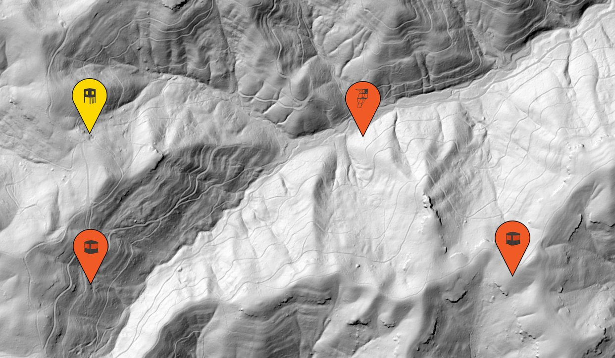 LIDAR map with stand markers